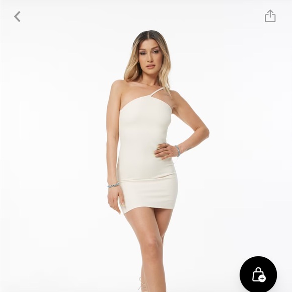 One shoulder mini cream white dress size small 
no returns - Picture 1 of 4